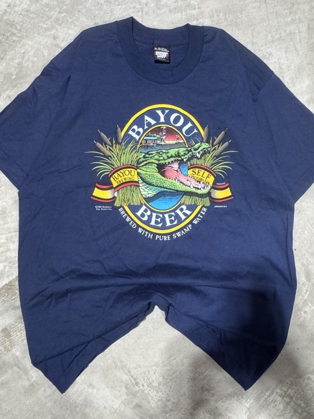 Vintage 1988 Bayou Beer swamp tee XL